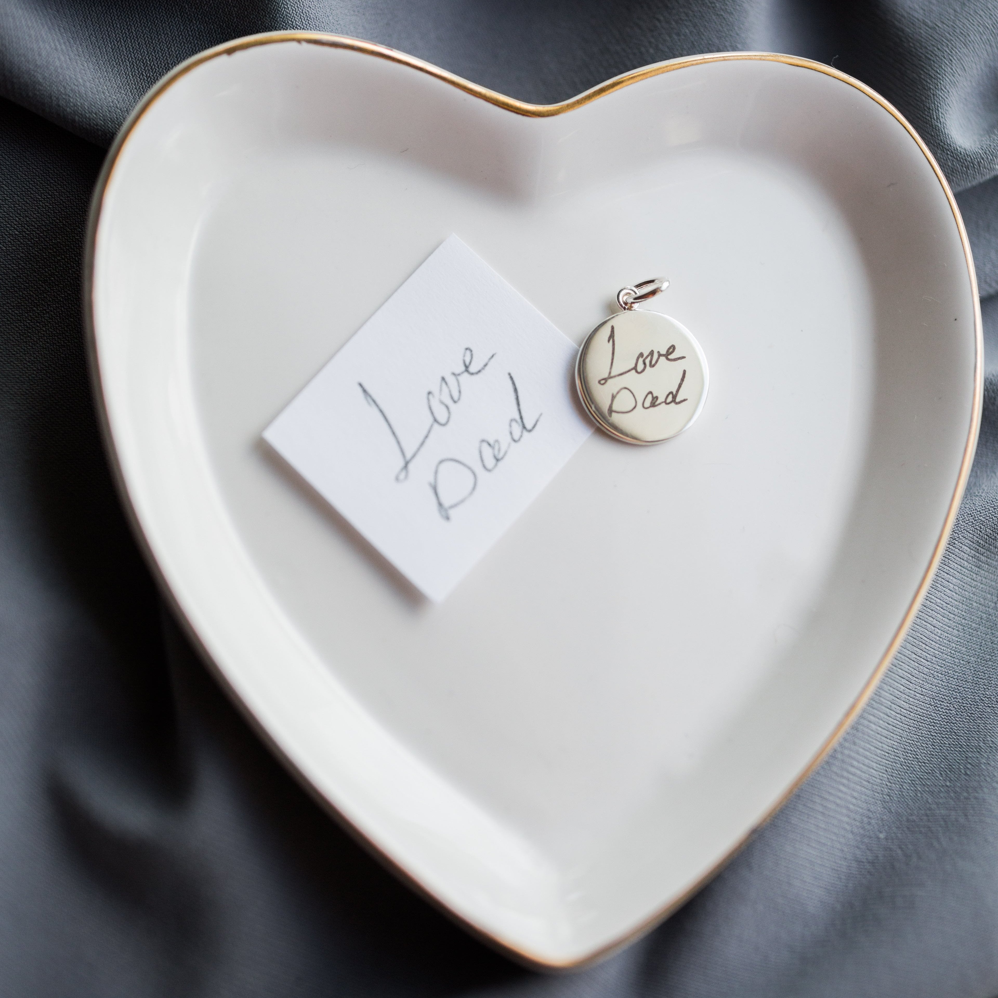 Silver Handwriting Pendant | Box Link Chain