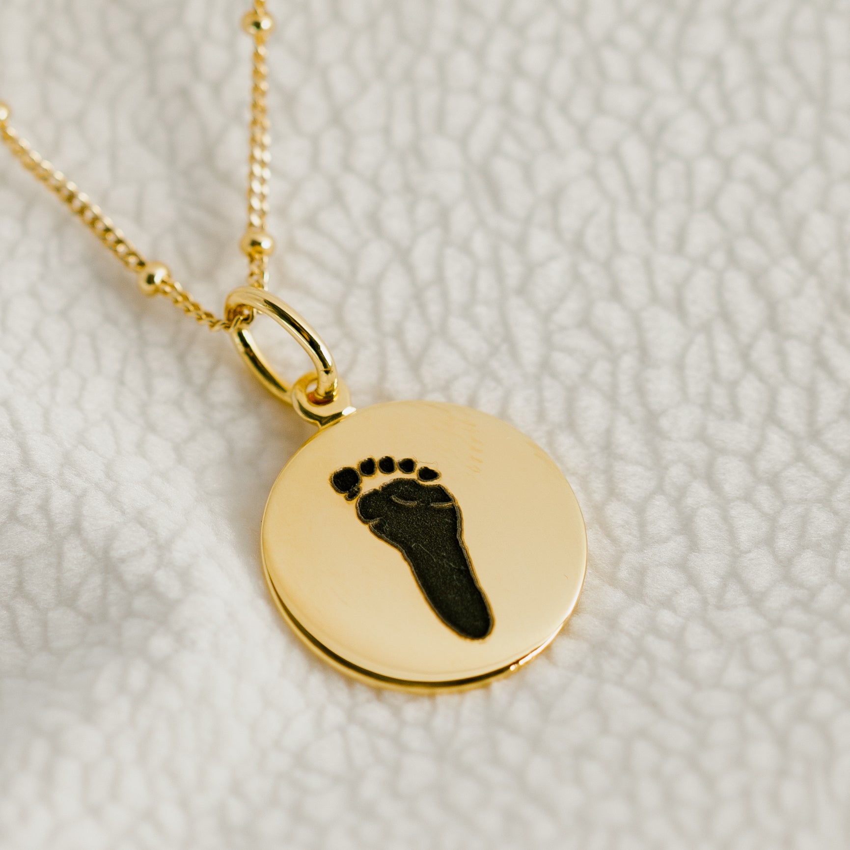 Pendentif empreinte de main et de pied | Chaîne à billes