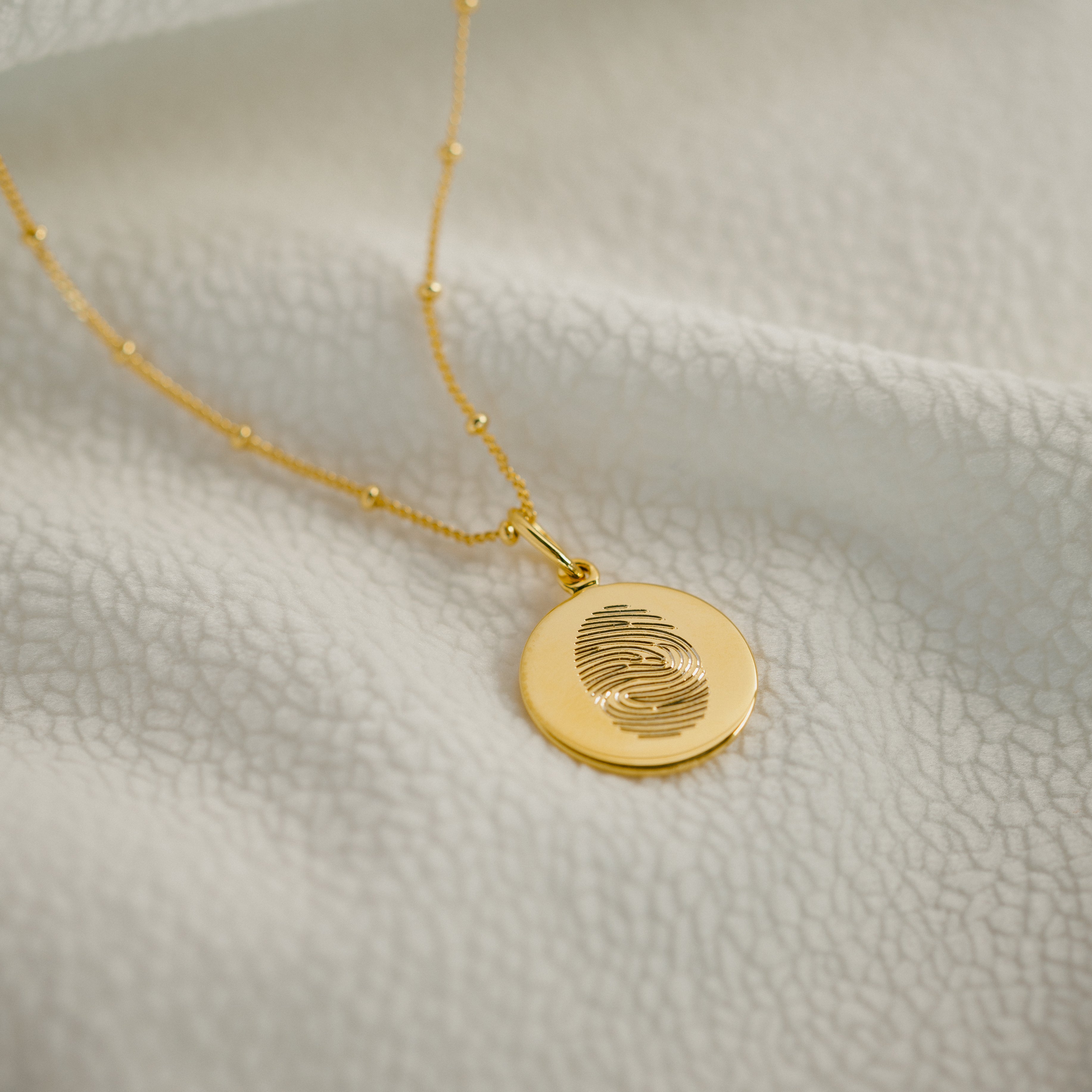 Pendentif empreinte digitale unique | Chaîne à billes
