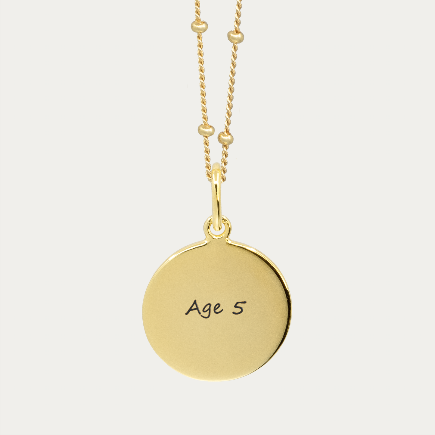Gold Handwriting Pendant | Bead Chain