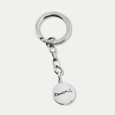 Handwriting pendant keychain, sterling silver
