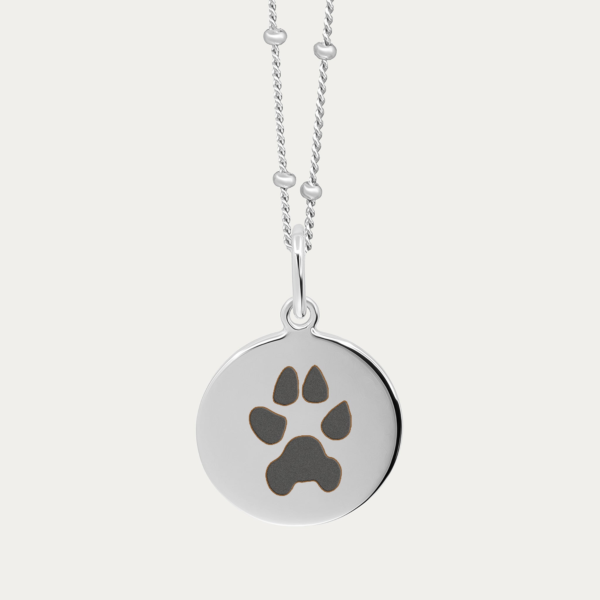 Silver Pet Print Pendant | Bead Chain