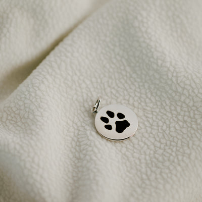 Pet print pendant, sterling silver