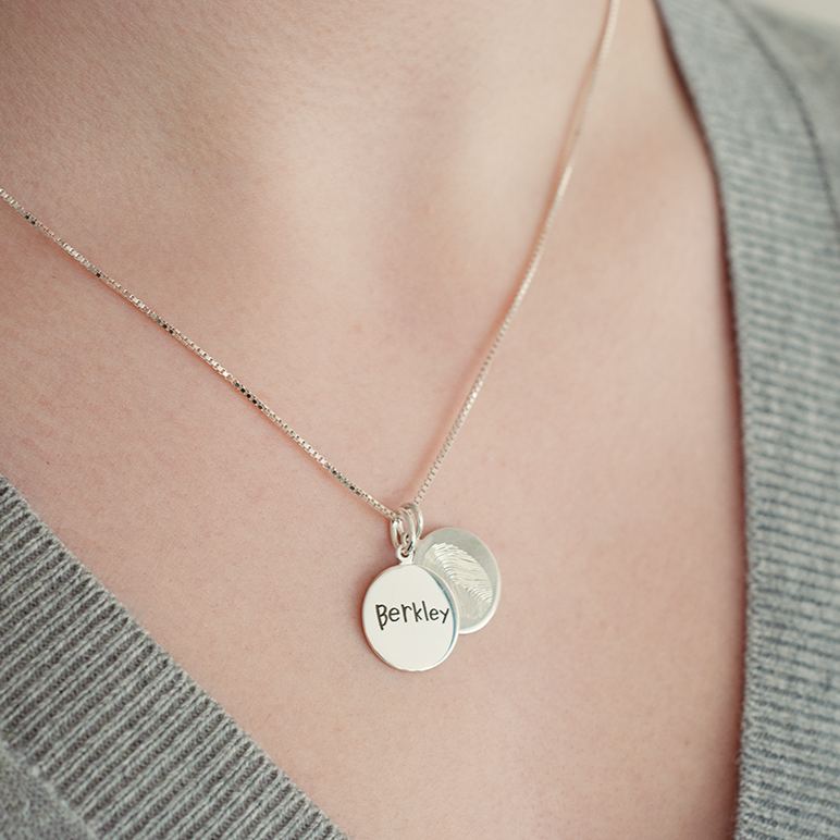 Silver Handwriting Pendant | Box Link Chain