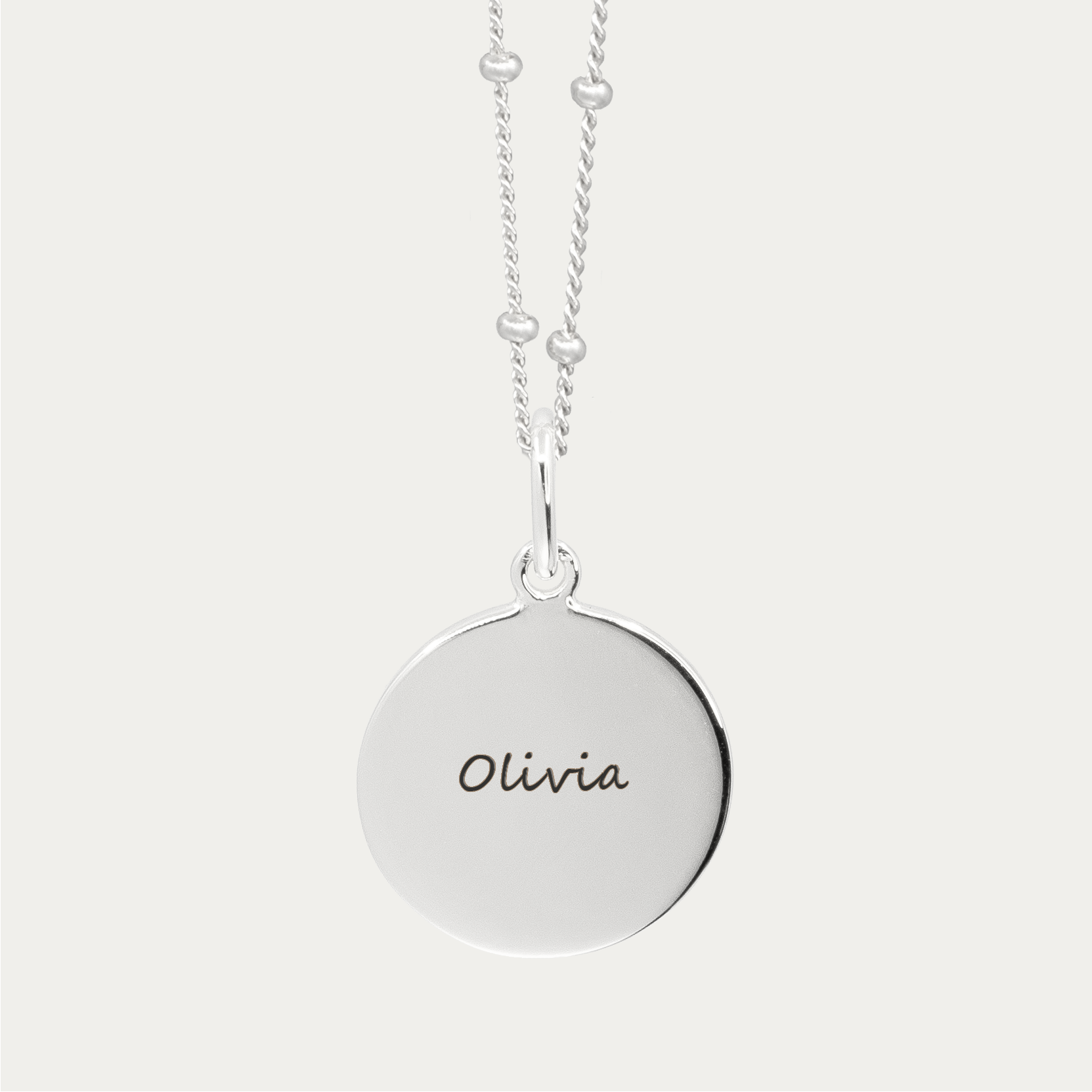 Silver Single Fingerprint Pendant | Bead Chain