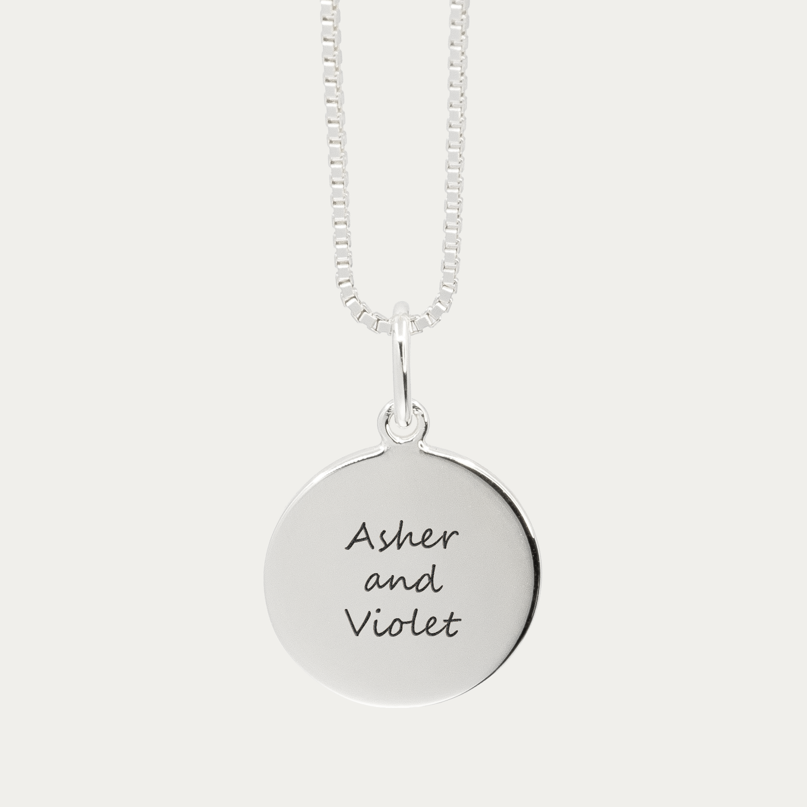 Silver Double Fingerprint Pendant | Box Link Chain