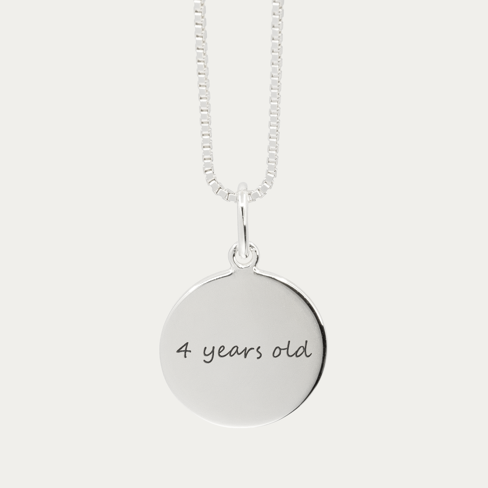 Silver Handwriting Pendant | Box Link Chain