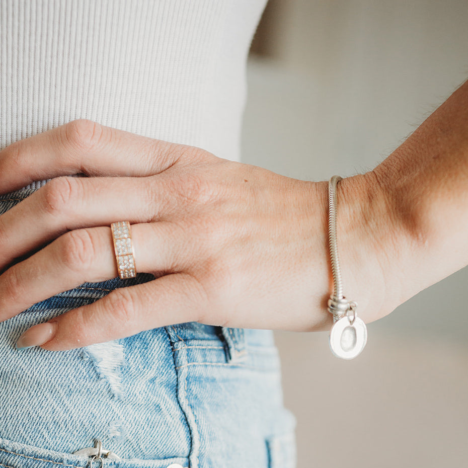 Fingerprint Pendant with Snake Bracelet