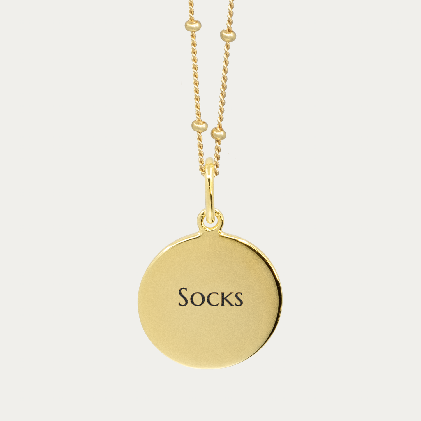 Gold Pet Print Pendant | Bead Chain