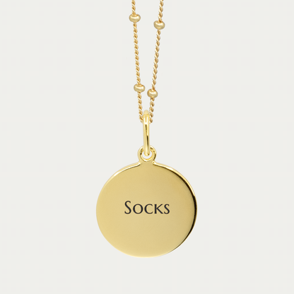 Gold Pet Print Pendant | Bead Chain