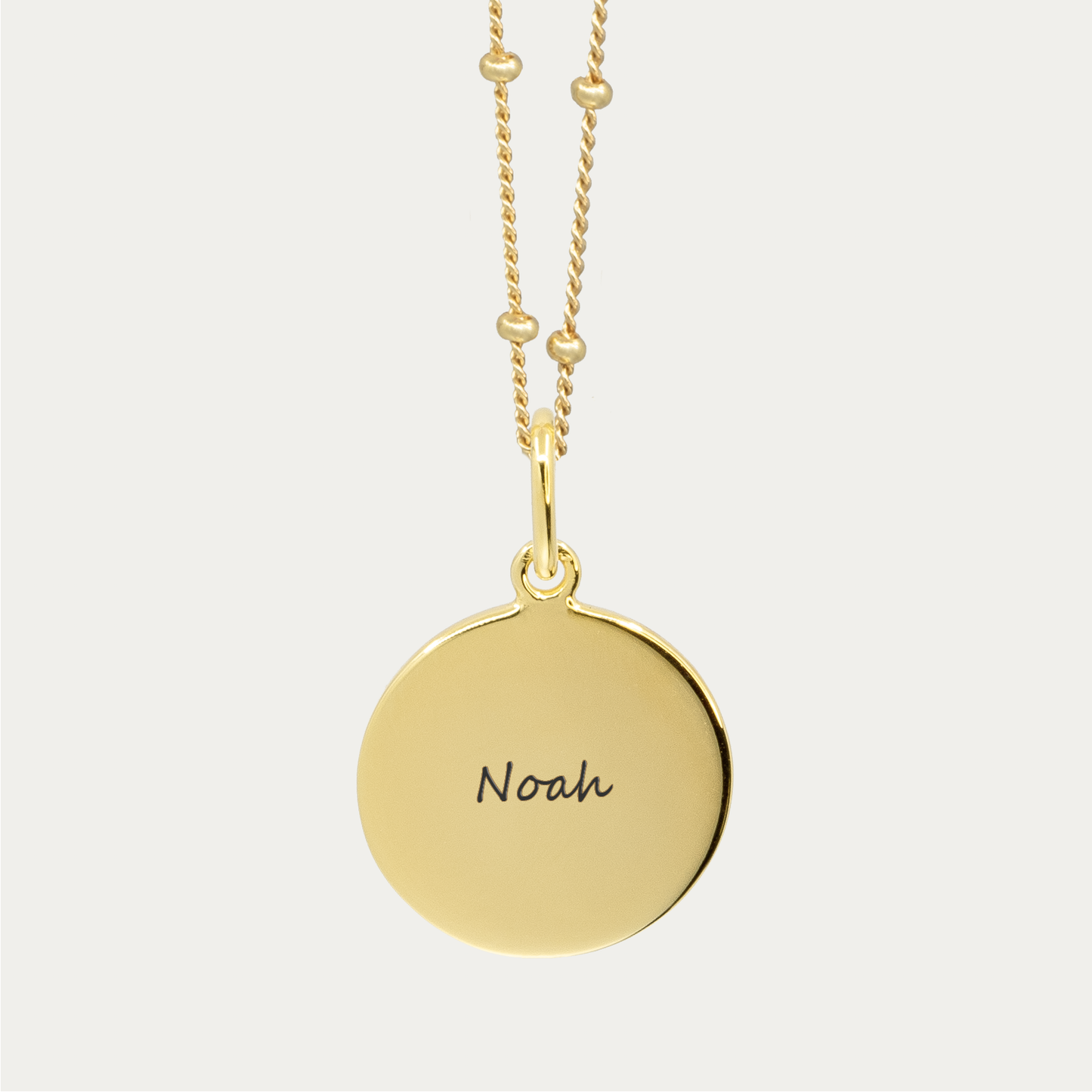 Gold Single Fingerprint Pendant | Bead Chain