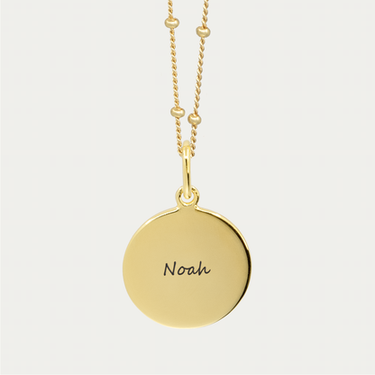 Gold Single Fingerprint Pendant | Bead Chain
