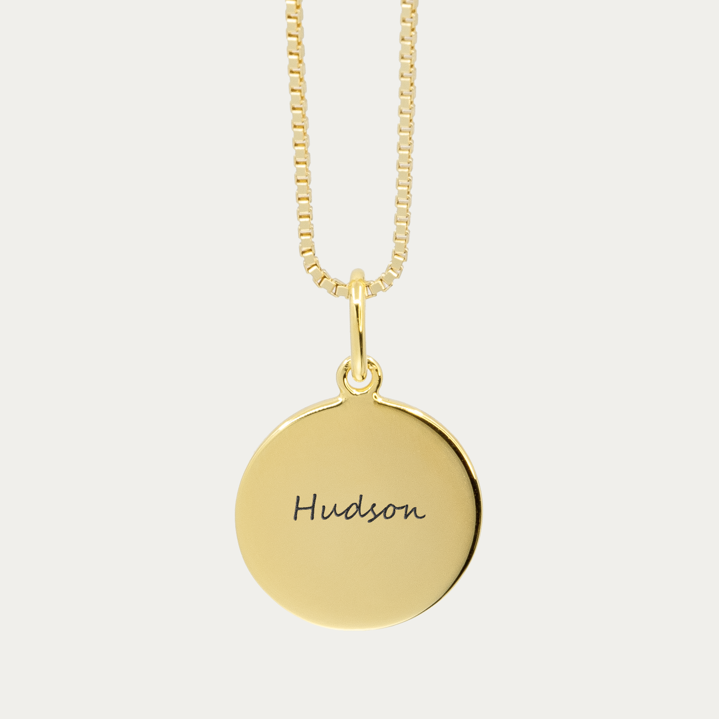 Gold Single Fingerprint Pendant | Box Link Chain