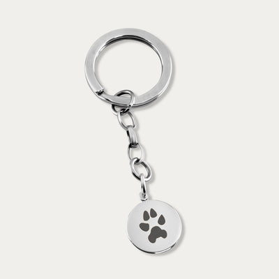 Pet print pendant keychain, sterling silver
