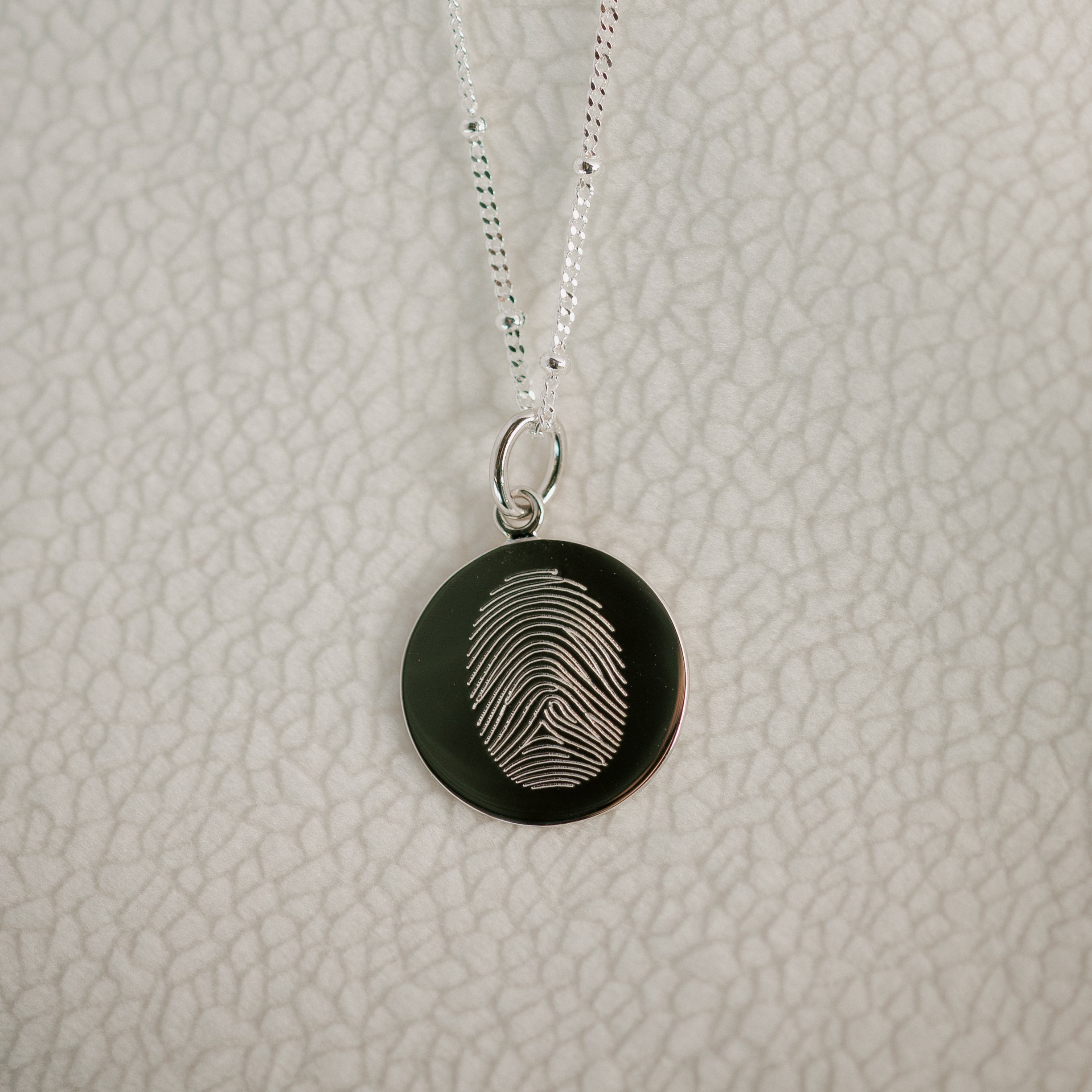 Pendentif empreinte digitale unique | Chaîne à billes