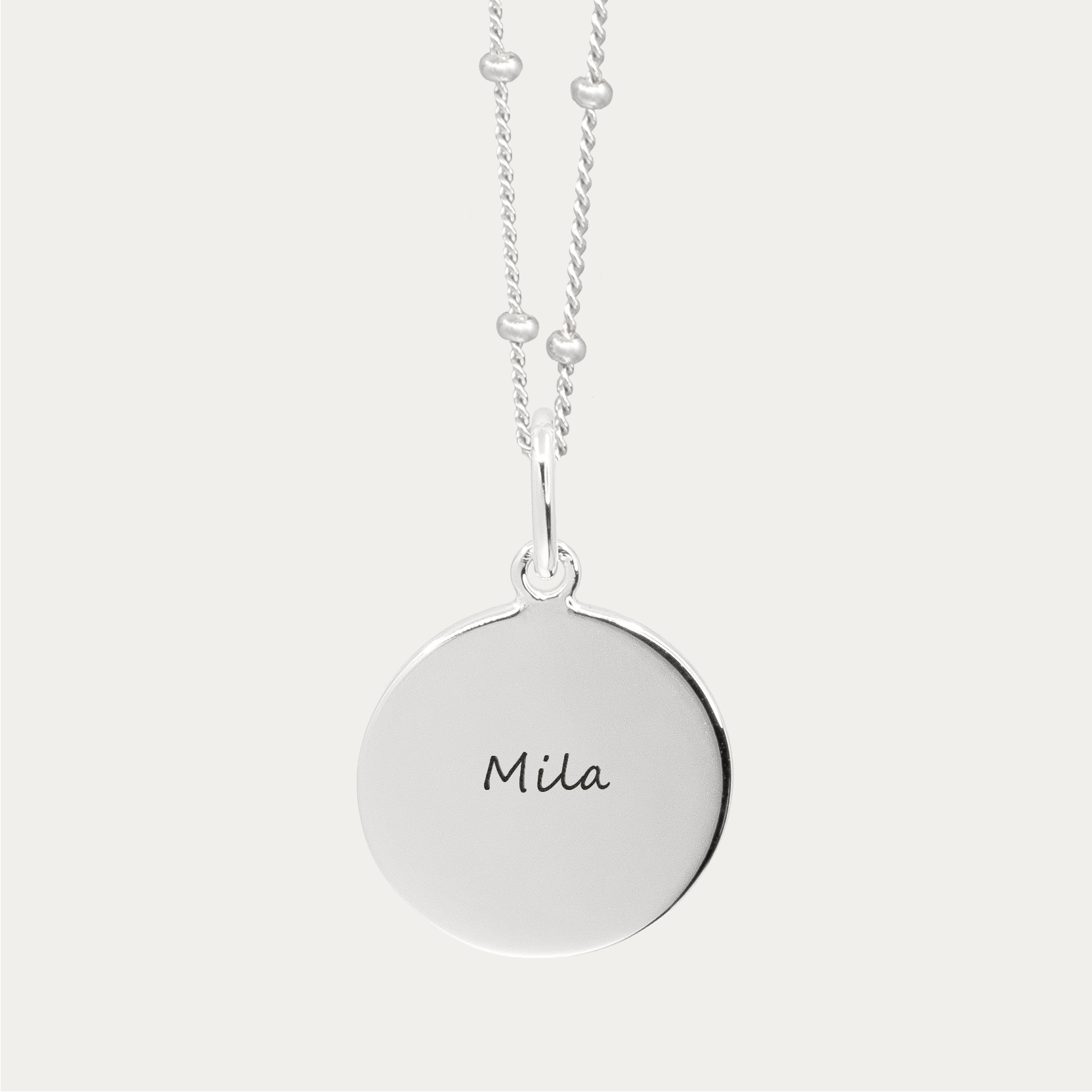 Silver Hand and Footprint Pendant | Bead Chain