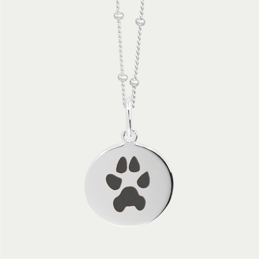Silver Pet Print Pendant | Bead Chain