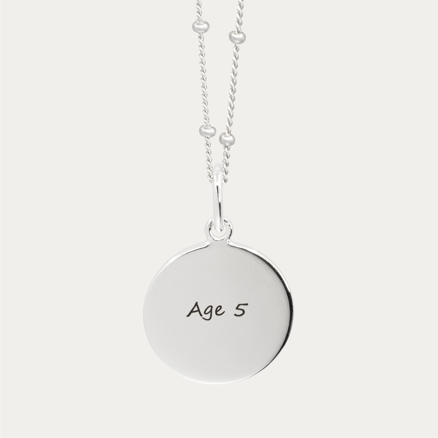 Silver Handwriting Pendant | Bead Chain