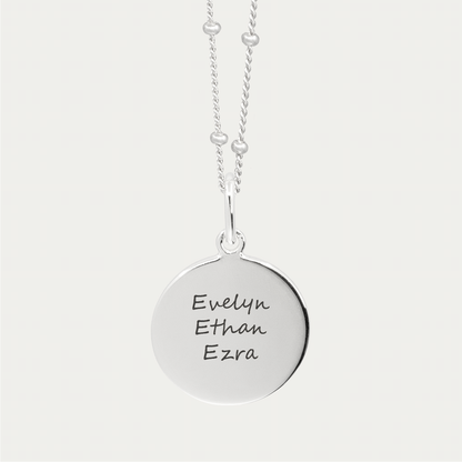 Silver Engraved Triple Fingerprint Pendant | Bead Chain