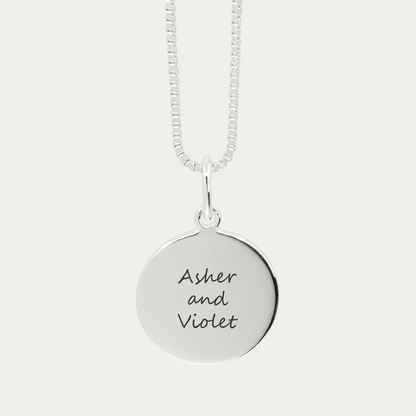 Silver Engraved Double Fingerprint Pendant | Box Link Chain