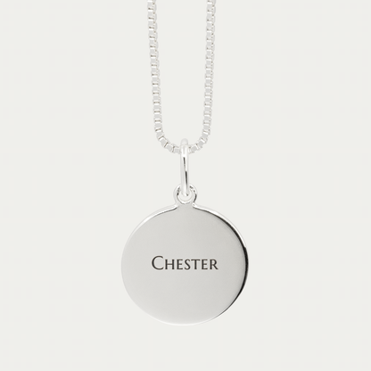 Silver Pet Print Pendant | Box Link Chain