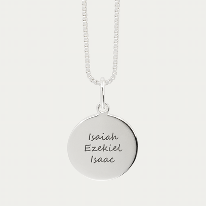 Silver Engraved Triple Fingerprint Pendant | Box Link Chain