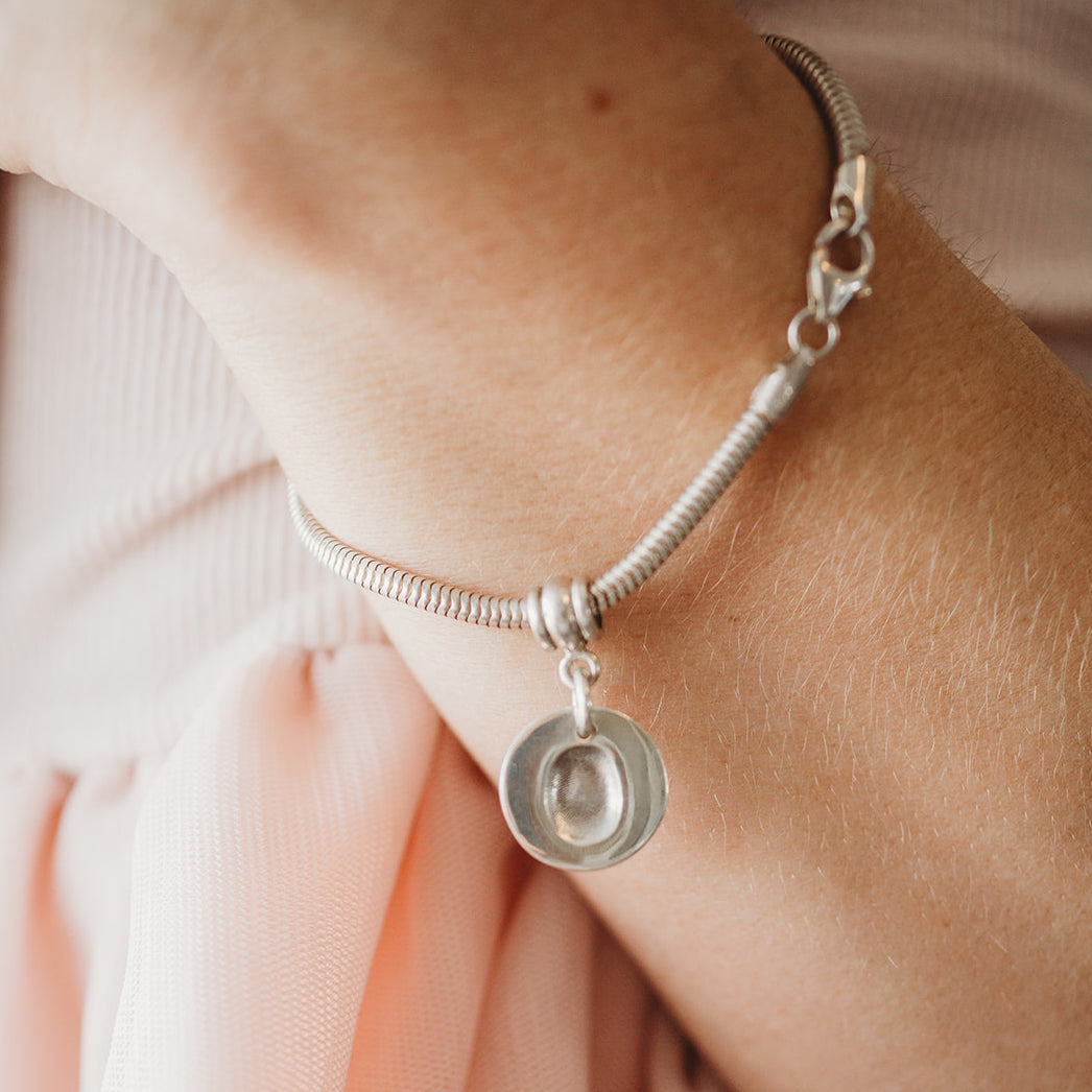 Fingerprint Pendant with Snake Bracelet